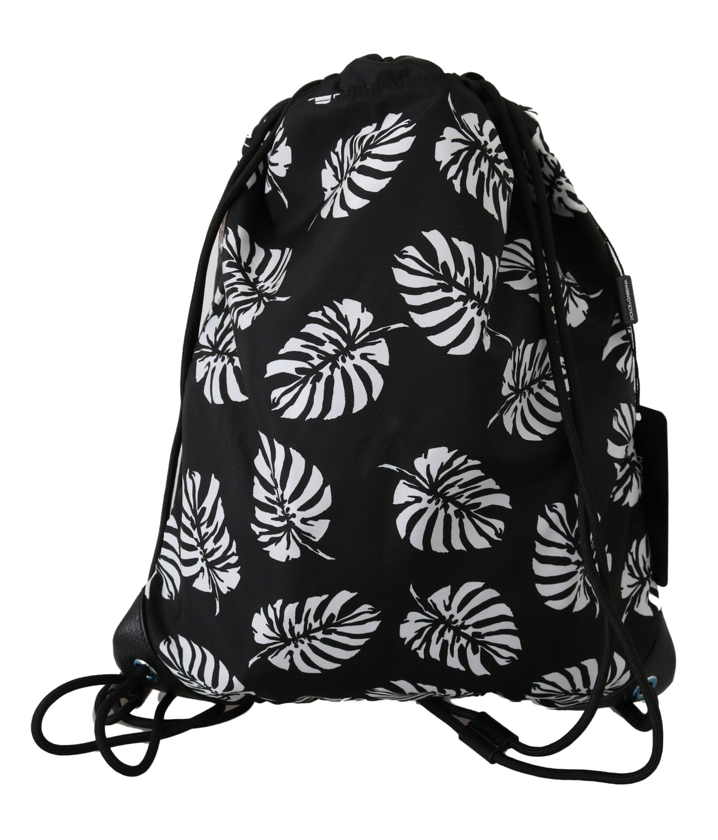 Dolce & Gabbana Sleek Black Palm Leaves Backpack