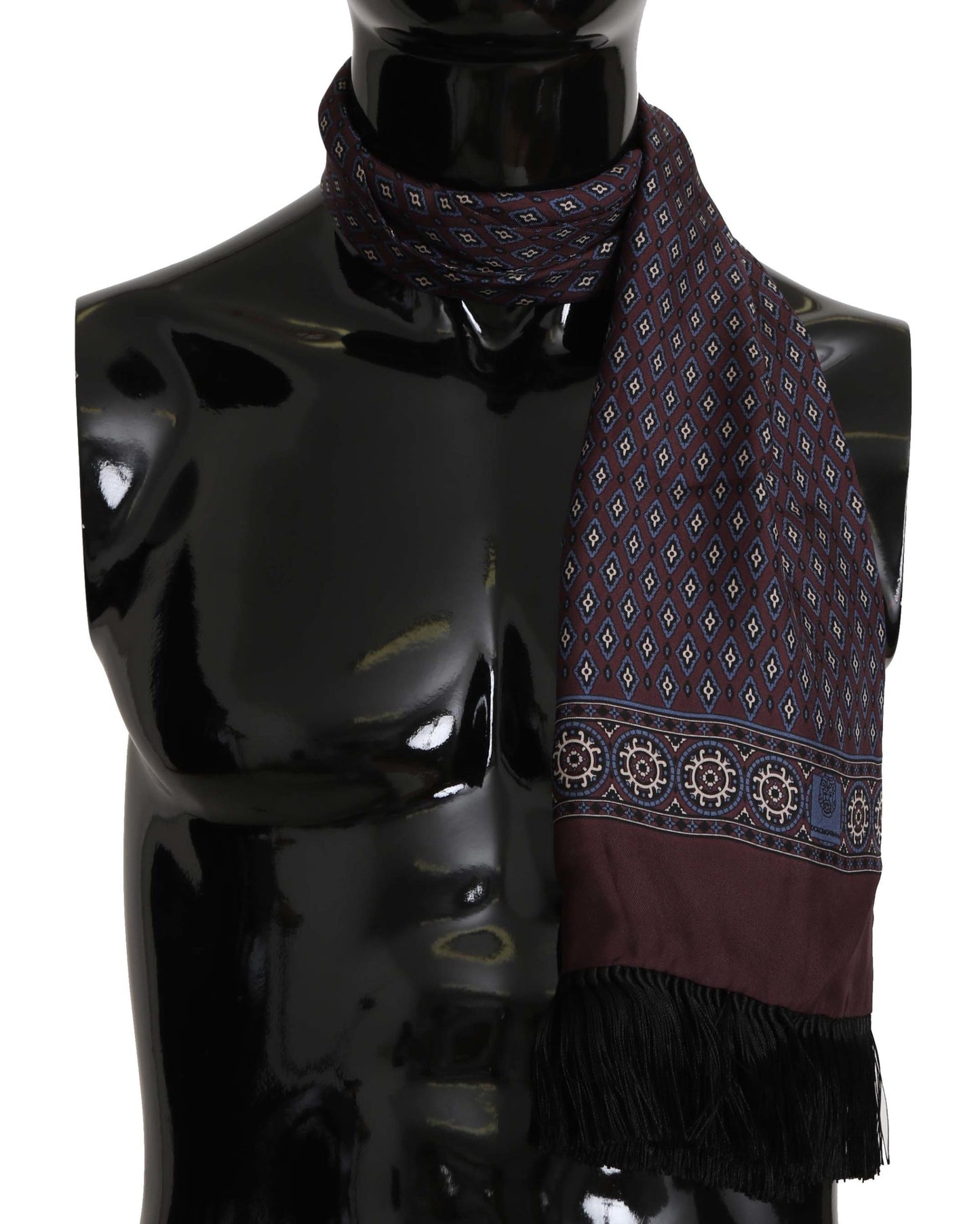 Dolce & Gabbana Elegant Silk Maroon Baroque Men's Scarf