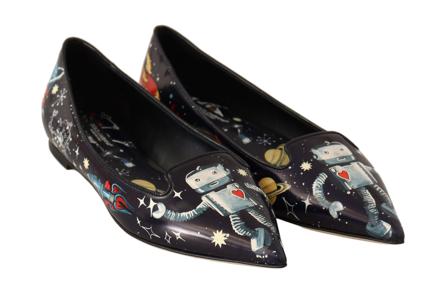 Dolce & Gabbana Elegant Outer Space Print Flat Loafers