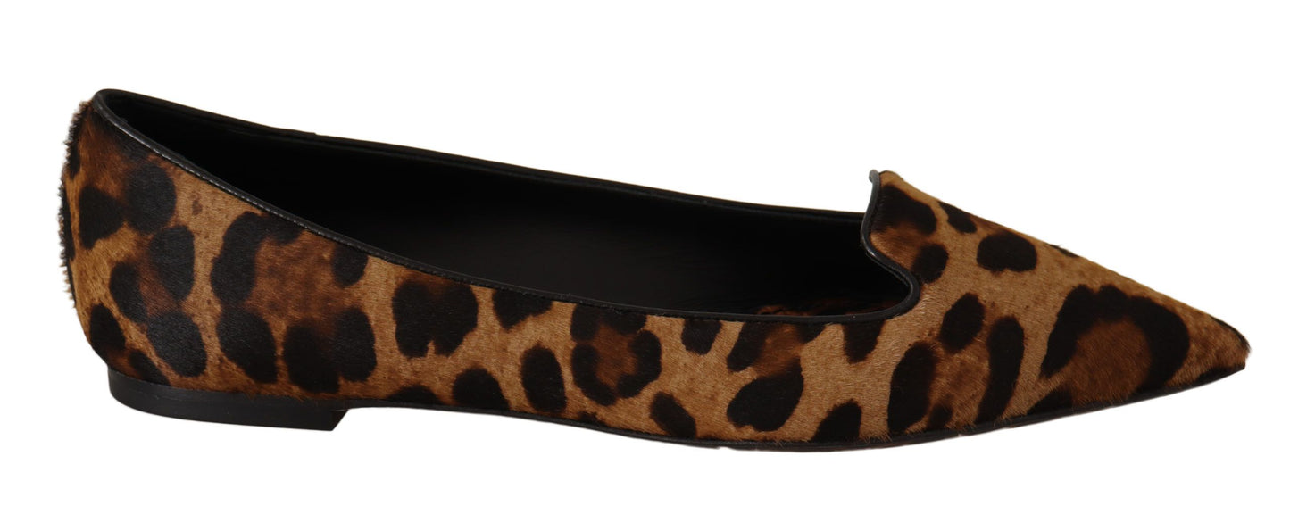 Dolce & Gabbana Elegant Leopard Print Flats