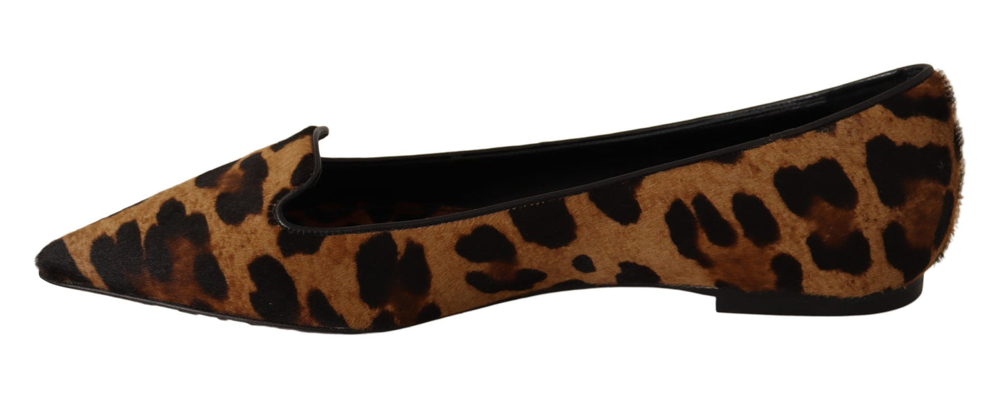 Dolce & Gabbana Elegant Leopard Print Flats