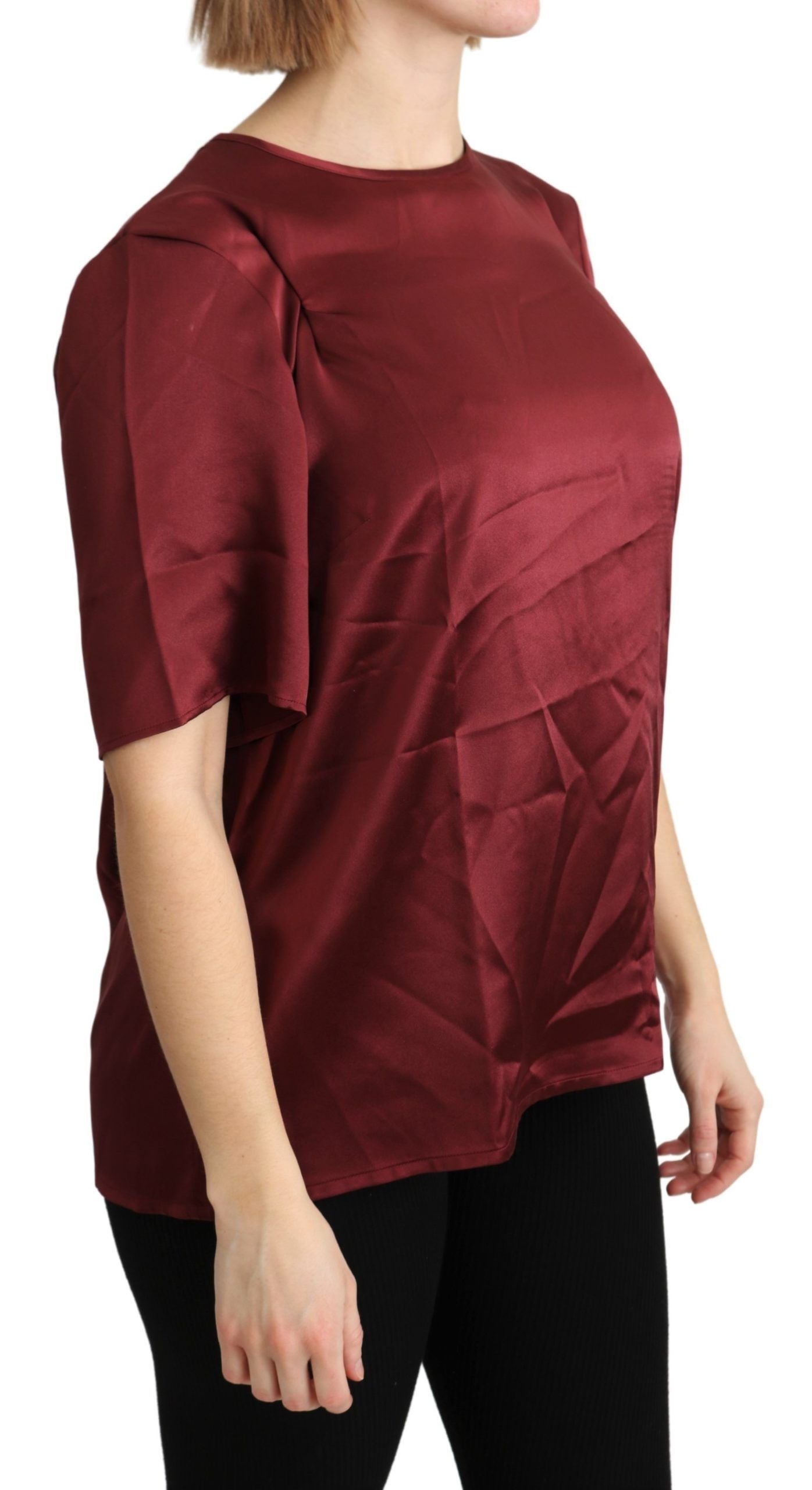 Dolce & Gabbana Elegant Silk Bordeaux Blouse