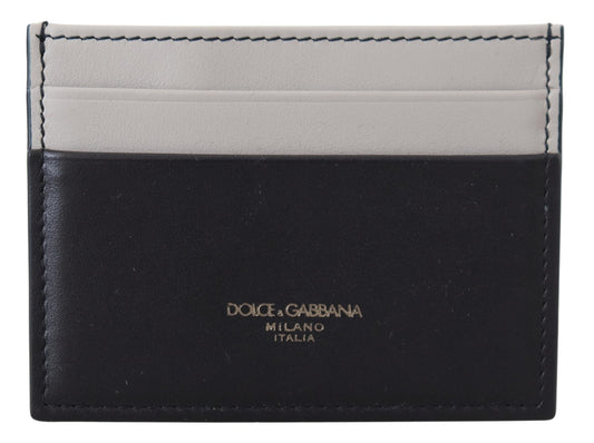 Dolce & Gabbana Elegant Two Tone Leather Cardholder