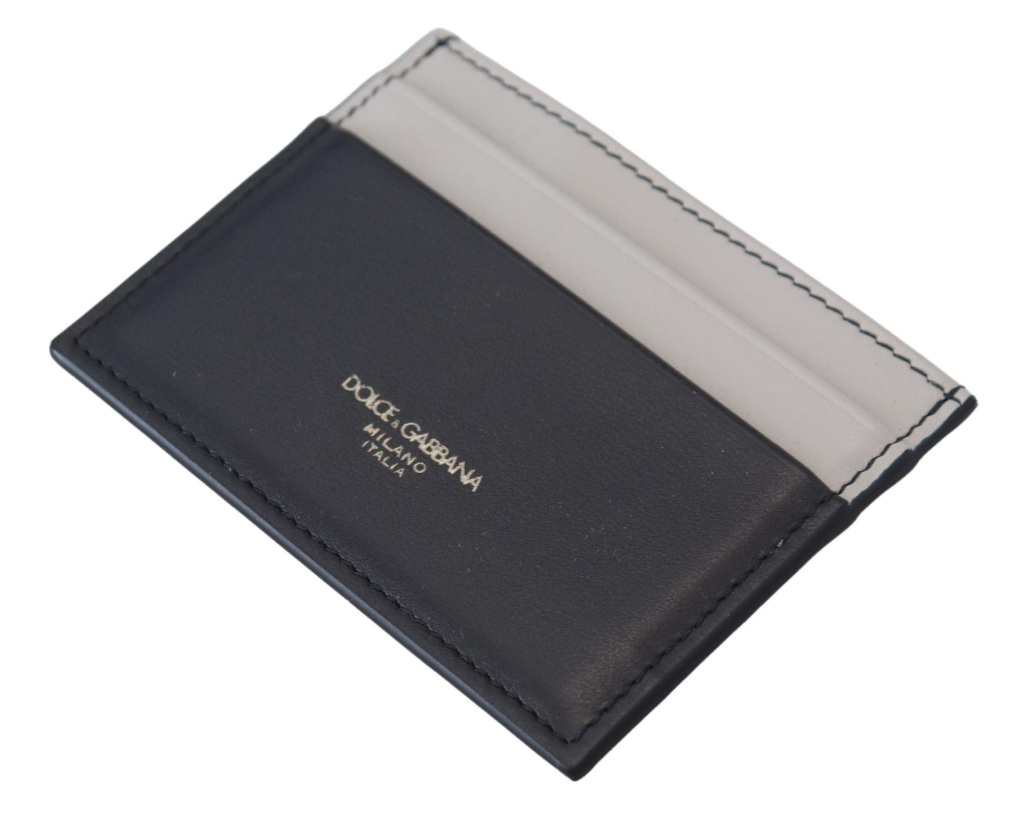 Dolce & Gabbana Elegant Two Tone Leather Cardholder