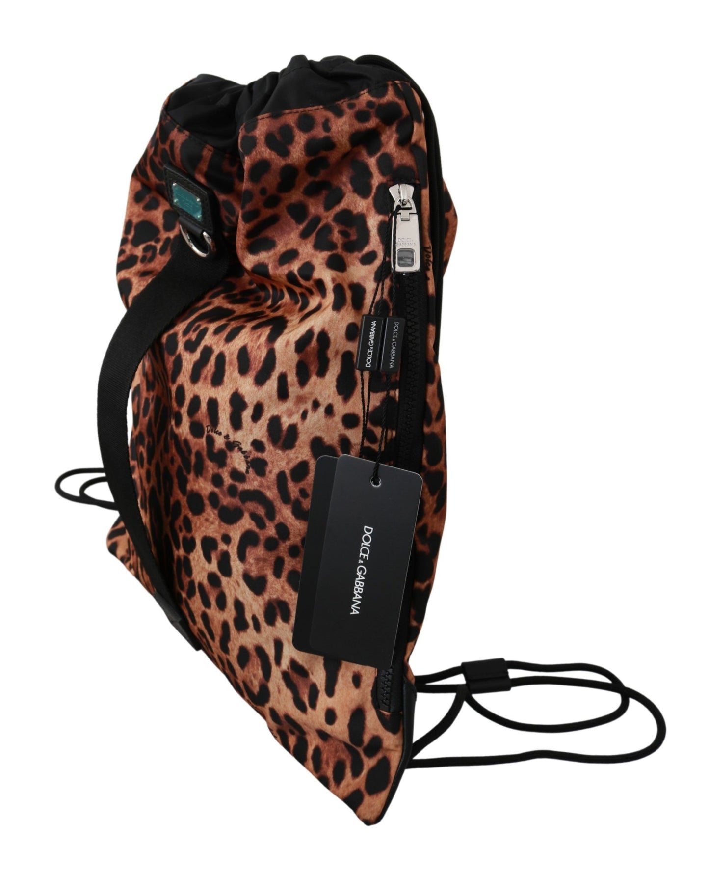 Dolce & Gabbana Chic Leopard Print Backpack for Stylish Ventures