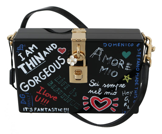 Dolce & Gabbana Hand-Painted Wooden Box Shoulder Bag