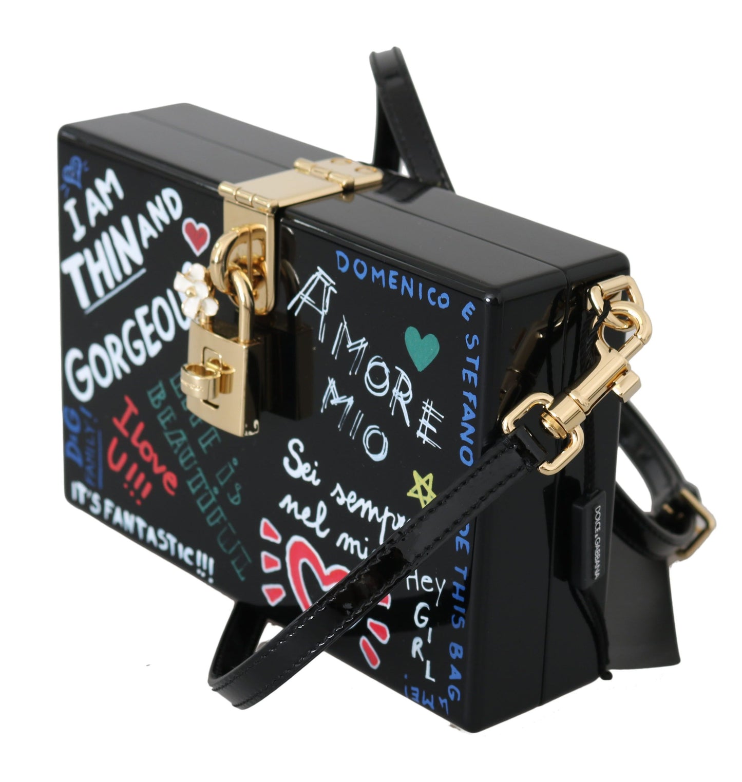 Dolce & Gabbana Hand-Painted Wooden Box Shoulder Bag