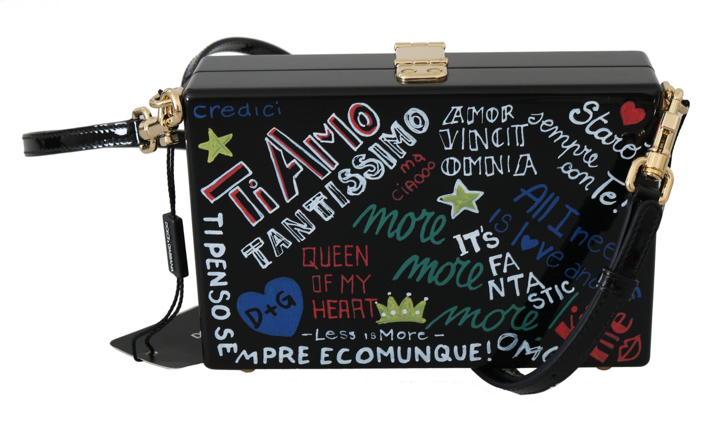 Dolce & Gabbana Hand-Painted Wooden Box Shoulder Bag