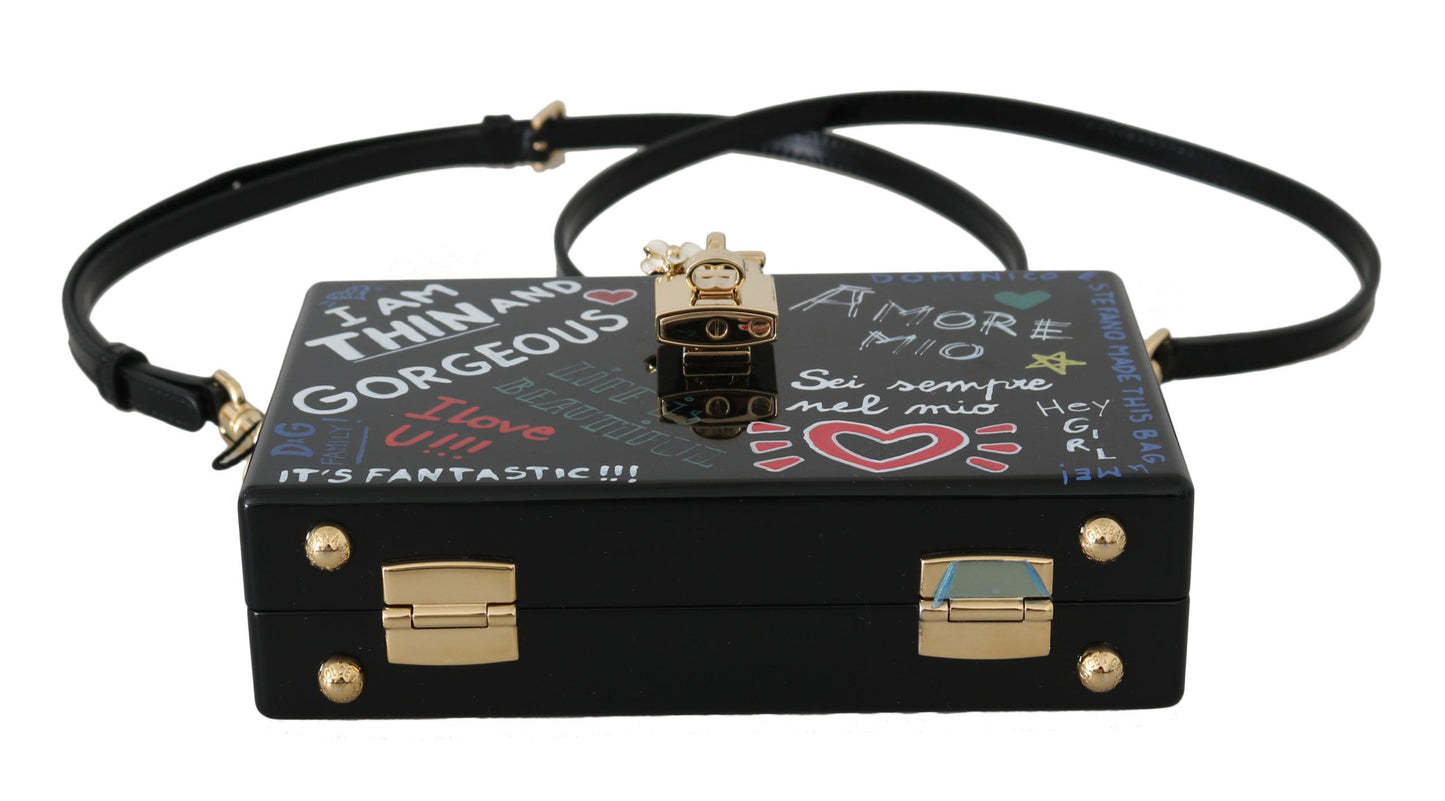 Dolce & Gabbana Hand-Painted Wooden Box Shoulder Bag