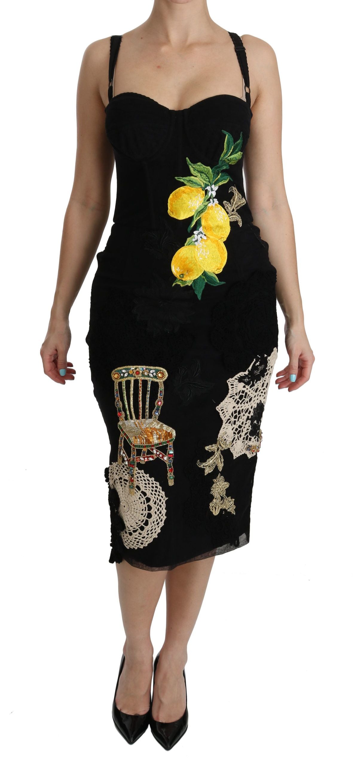 Dolce & Gabbana Sicilian Charm Sleeveless Bodycon Midi Dress