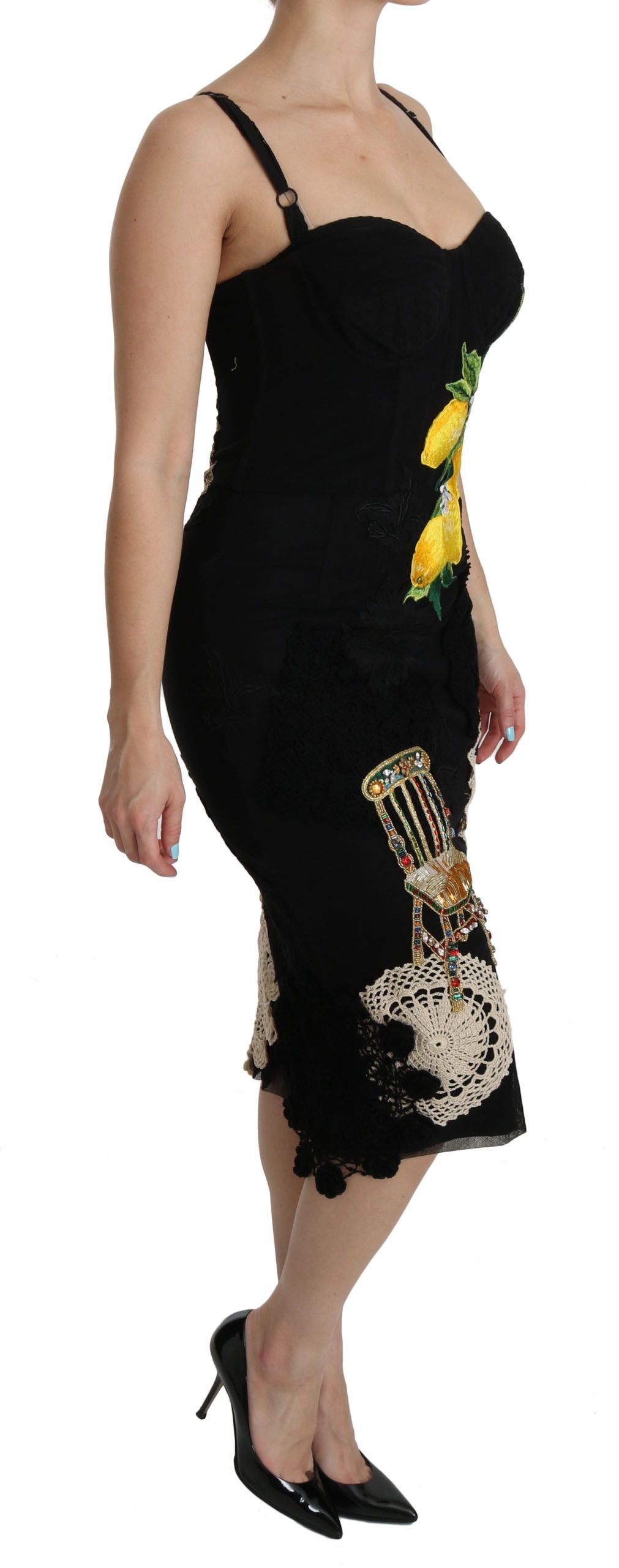 Dolce & Gabbana Sicilian Charm Sleeveless Bodycon Midi Dress