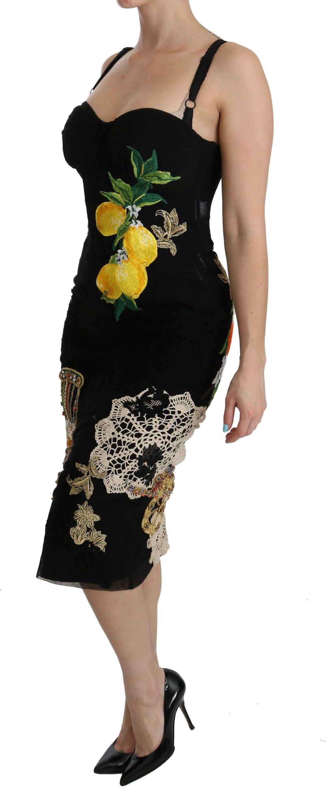 Dolce & Gabbana Sicilian Charm Sleeveless Bodycon Midi Dress