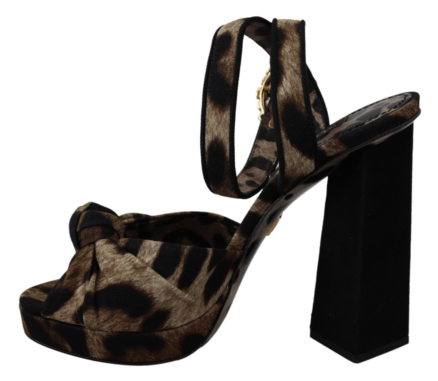 Dolce & Gabbana Leopard Print Ankle Strap Sandals