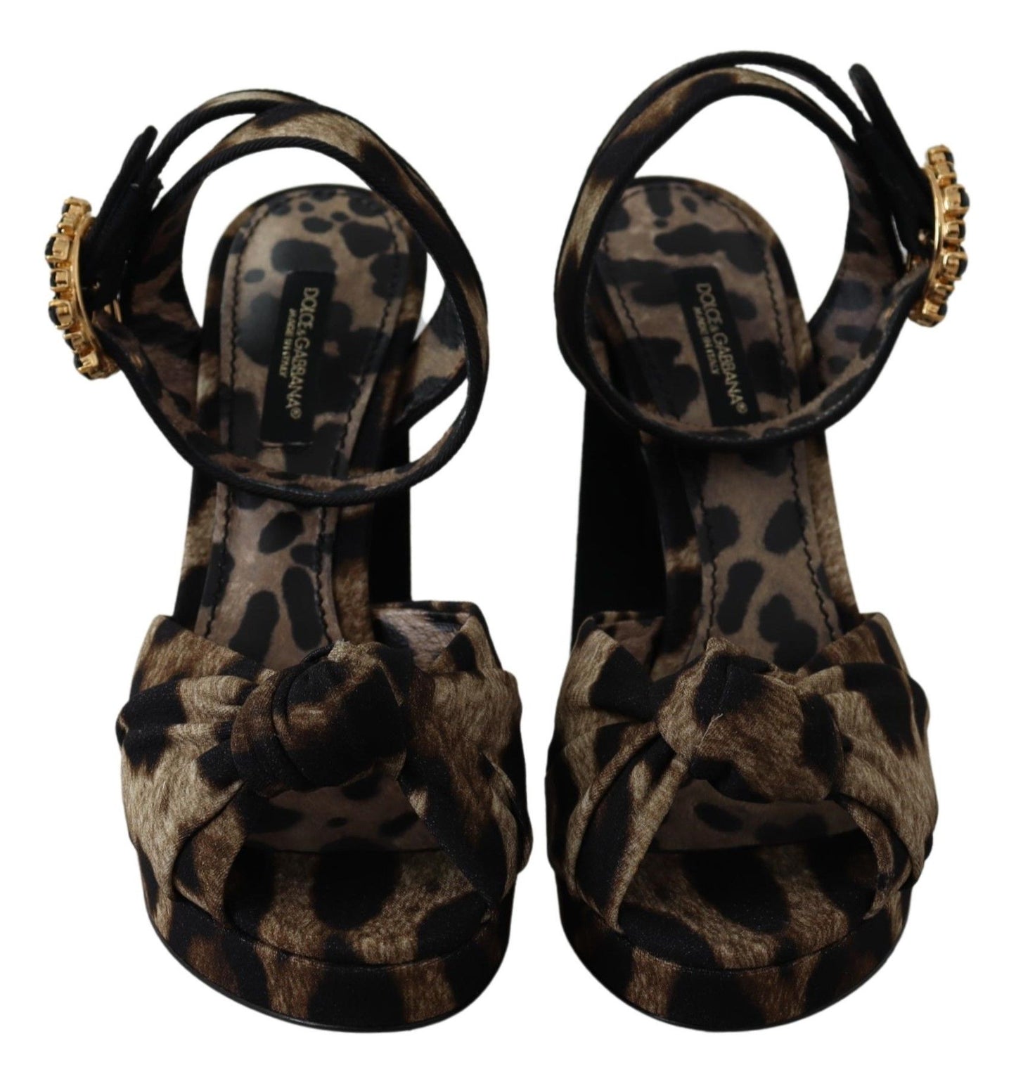 Dolce & Gabbana Leopard Print Ankle Strap Sandals