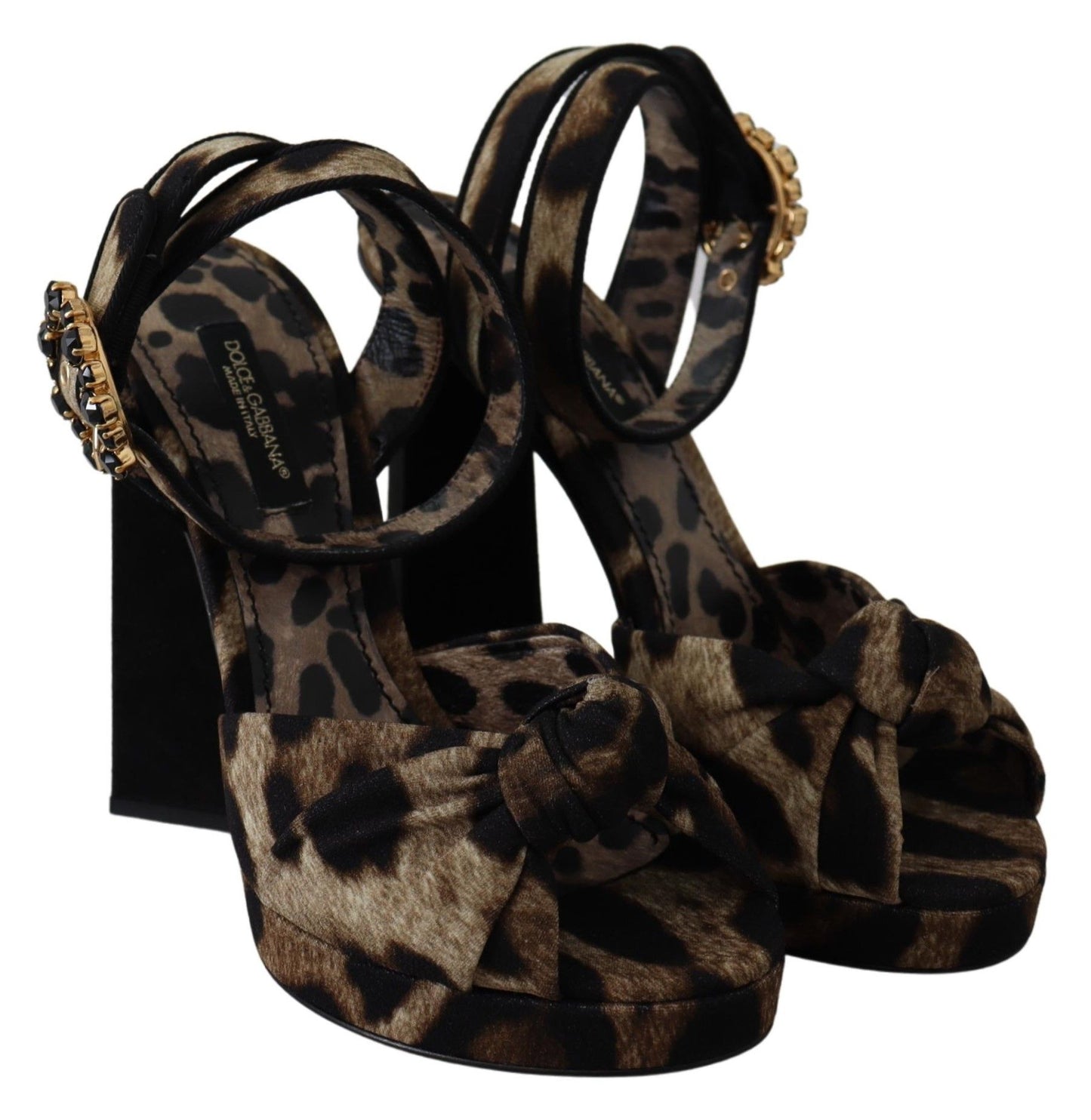 Dolce & Gabbana Leopard Print Ankle Strap Sandals