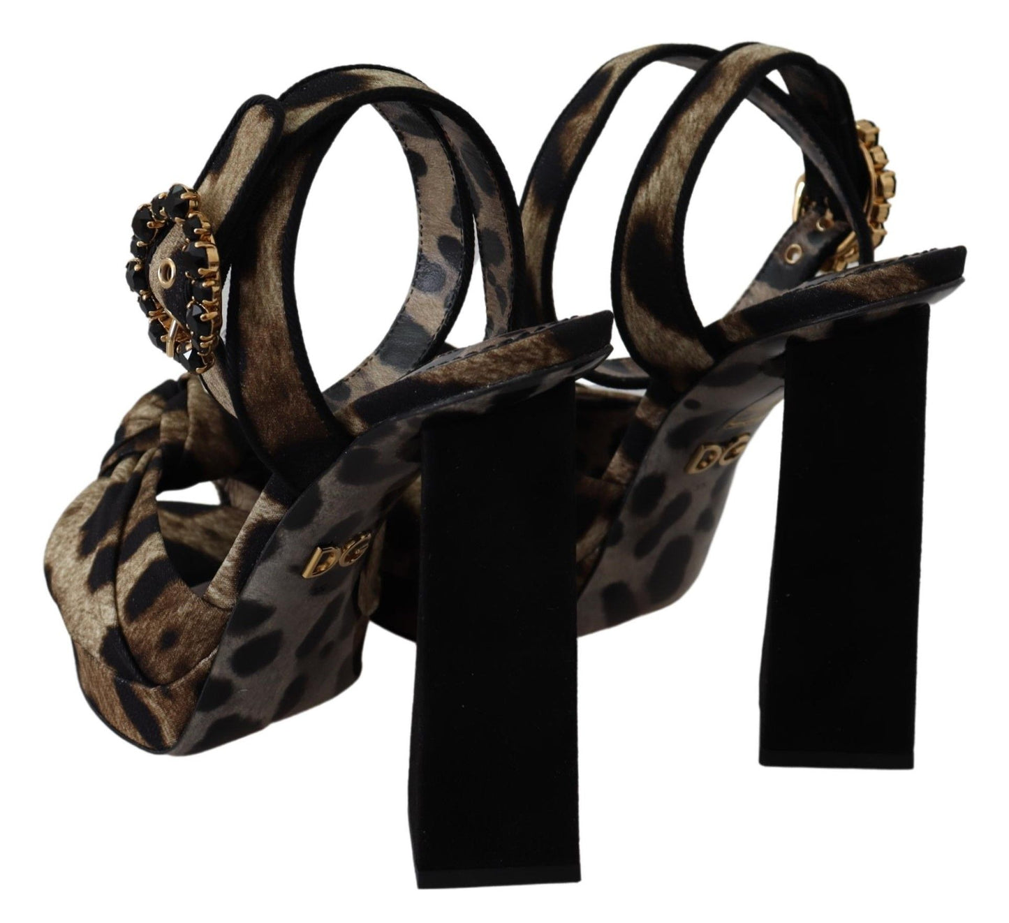 Dolce & Gabbana Leopard Print Ankle Strap Sandals