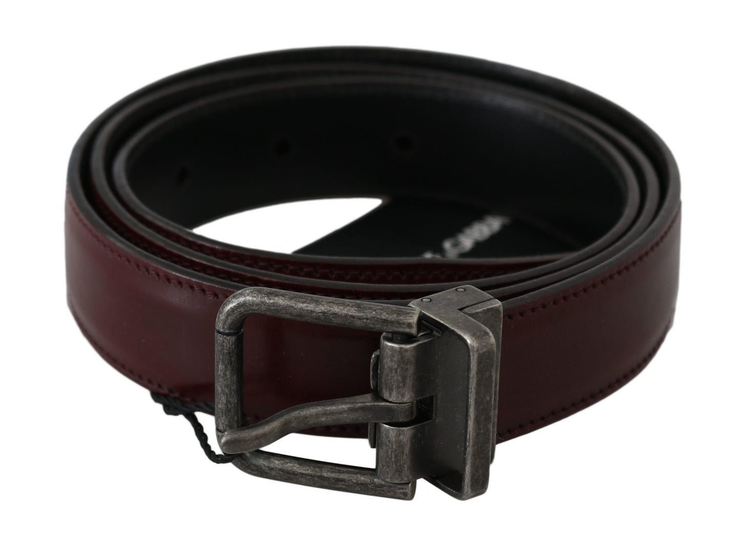 Dolce & Gabbana Elegant Bordeaux Leather Men's Belt