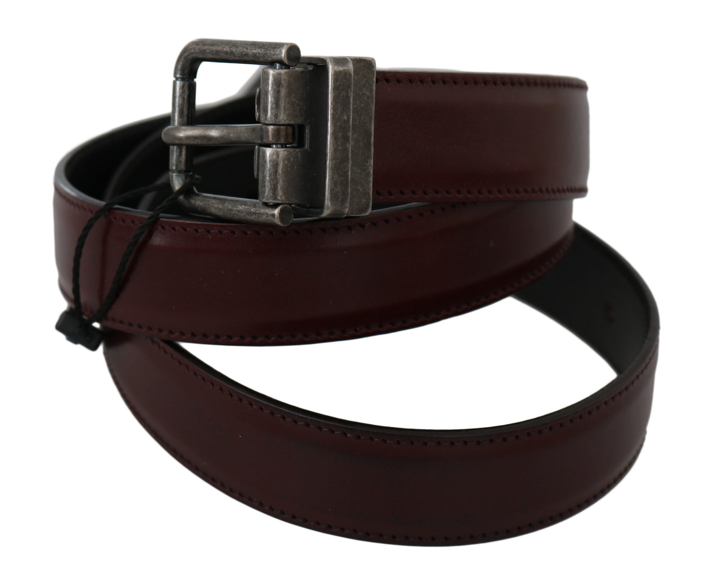 Dolce & Gabbana Elegant Bordeaux Leather Men's Belt