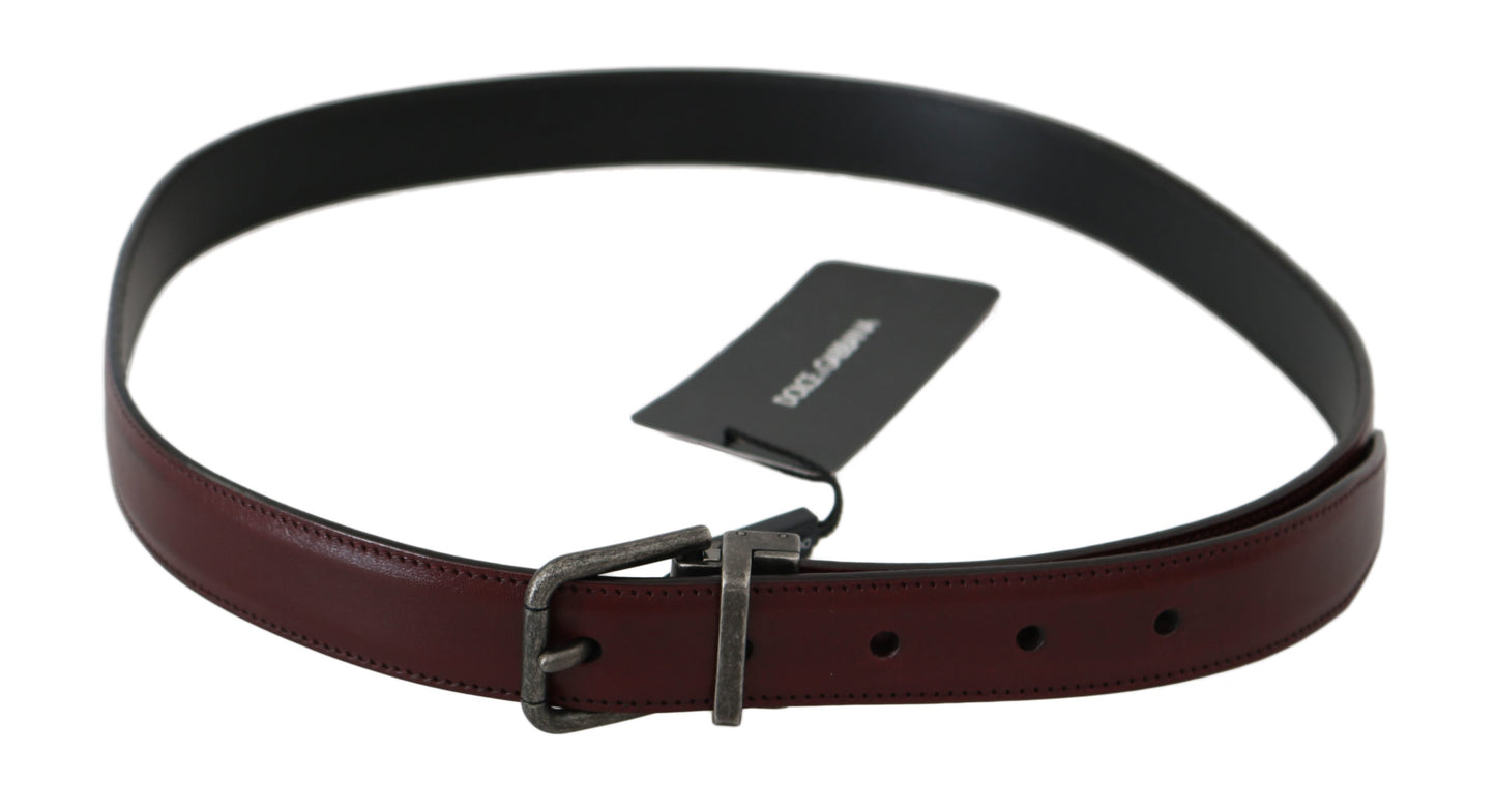 Dolce & Gabbana Elegant Bordeaux Leather Men's Belt