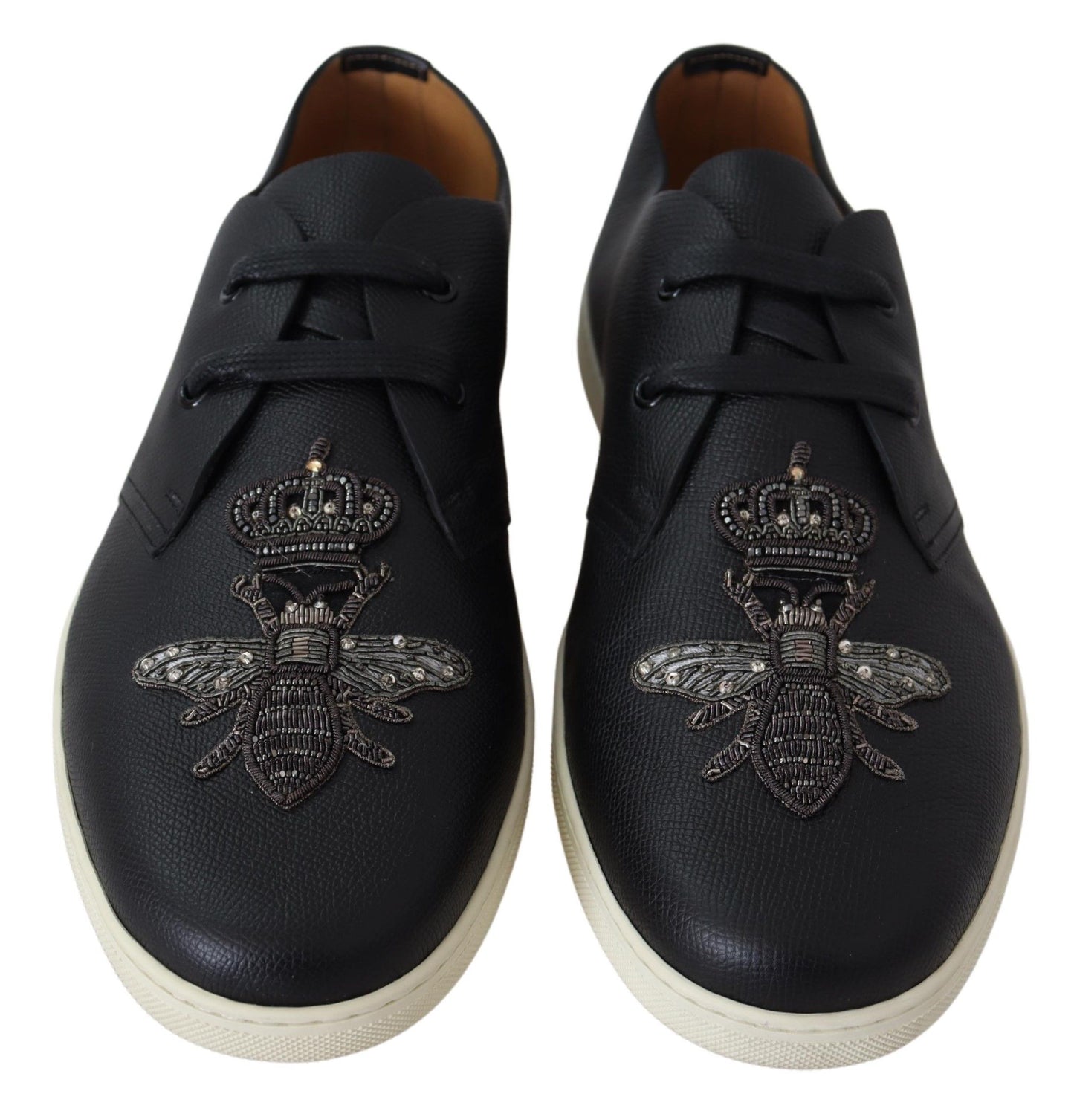 Dolce & Gabbana Elegant Black Leather Casual Sneakers