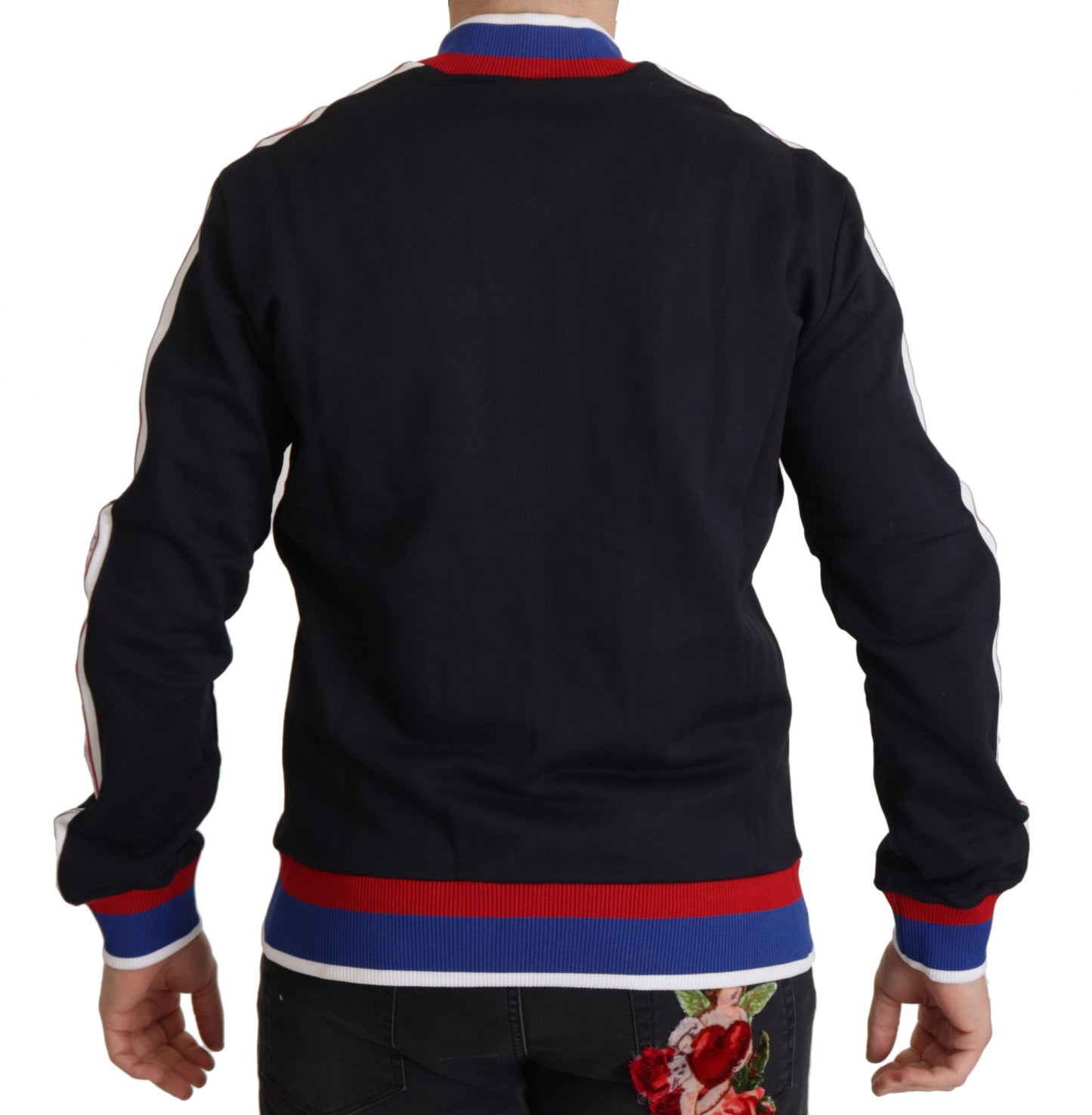 Dolce & Gabbana Elegant Zipper Sweater in Moscow Blue