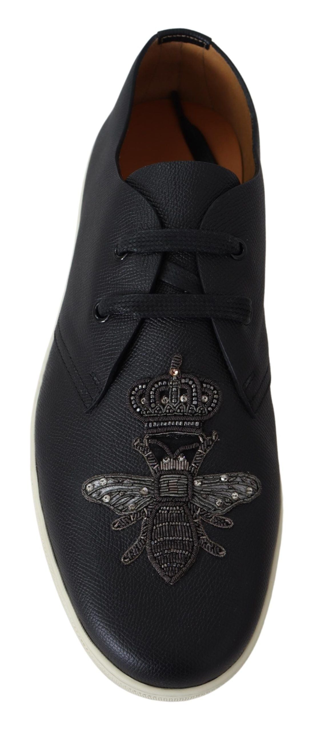 Dolce & Gabbana Elegant Black Leather Casual Sneakers