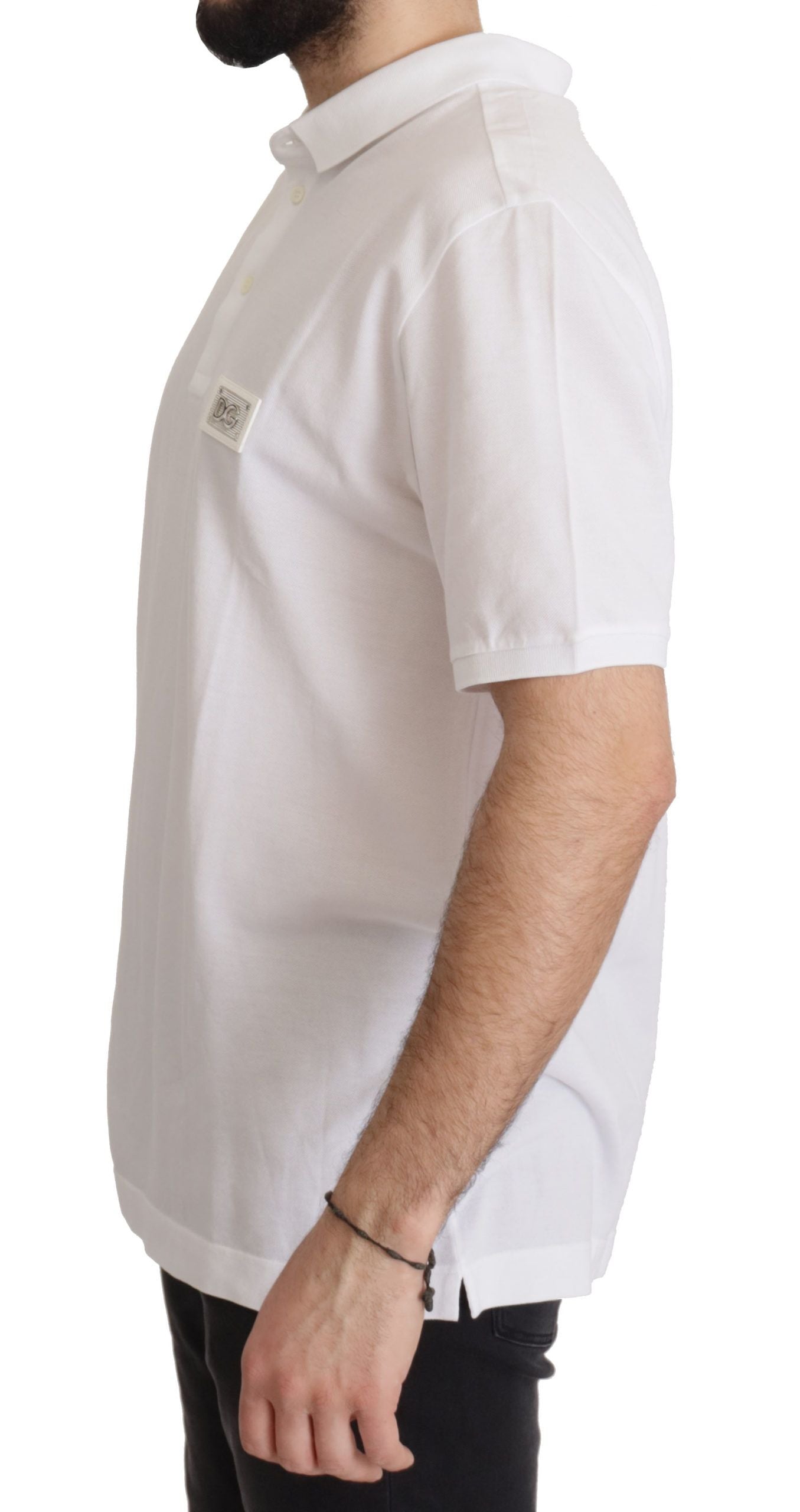 Dolce & Gabbana Elegant White Cotton Polo T-Shirt