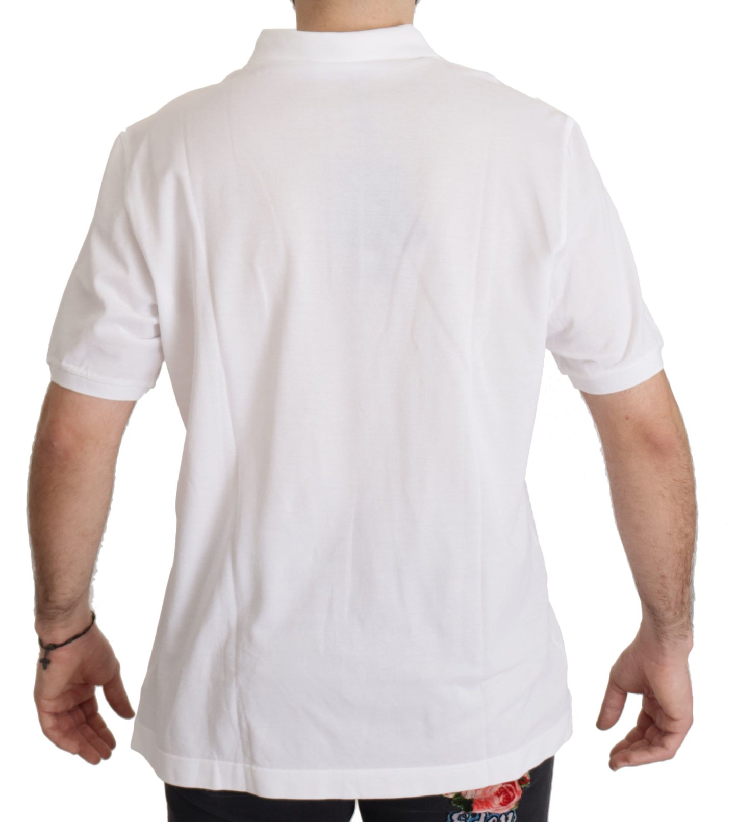 Dolce & Gabbana Elegant White Cotton Polo T-Shirt