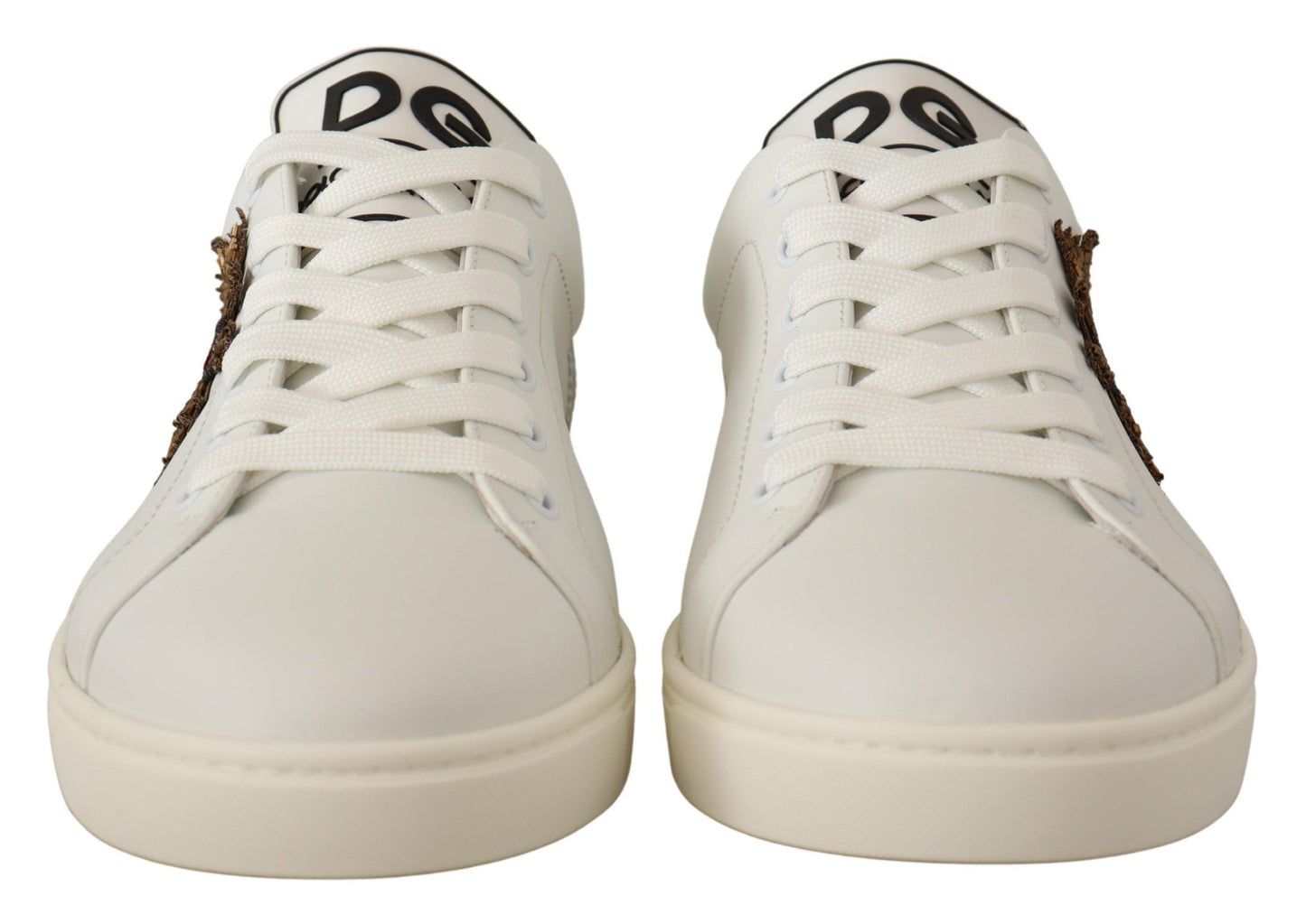 Dolce & Gabbana White Leather Low-Top Sneakers