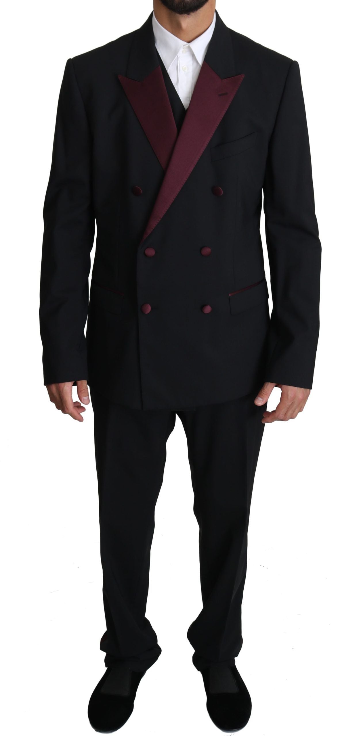 Dolce & Gabbana Elegant Black Martini Three-Piece Suit