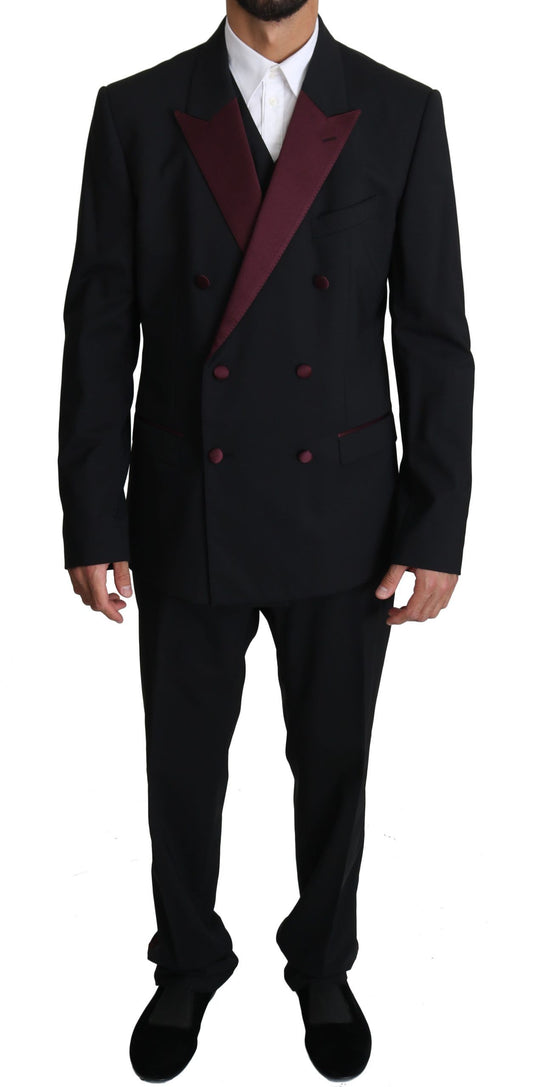 Dolce & Gabbana Elegant Black Martini Three-Piece Suit