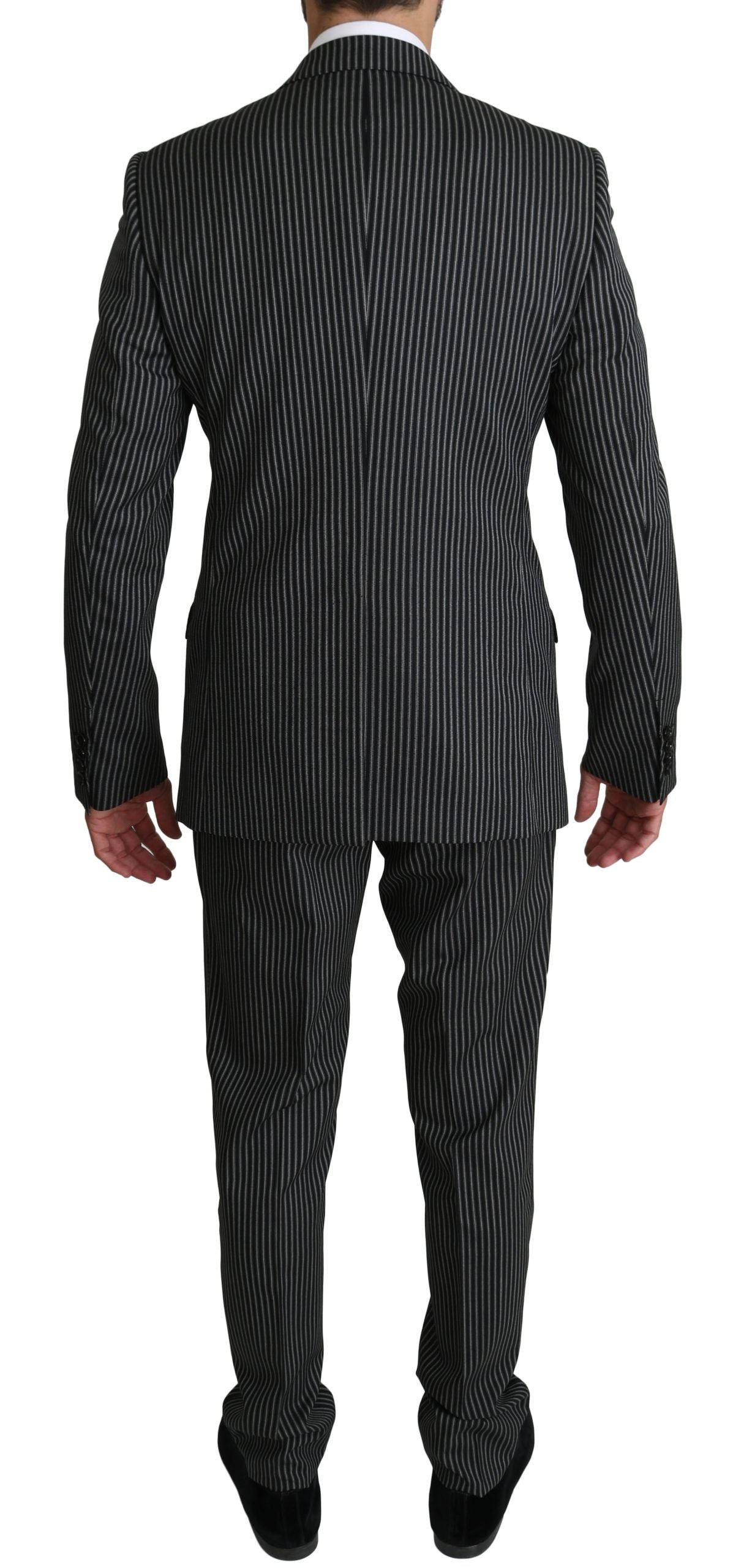 Dolce & Gabbana Elegant Striped Wool-Silk Two-Piece Suit