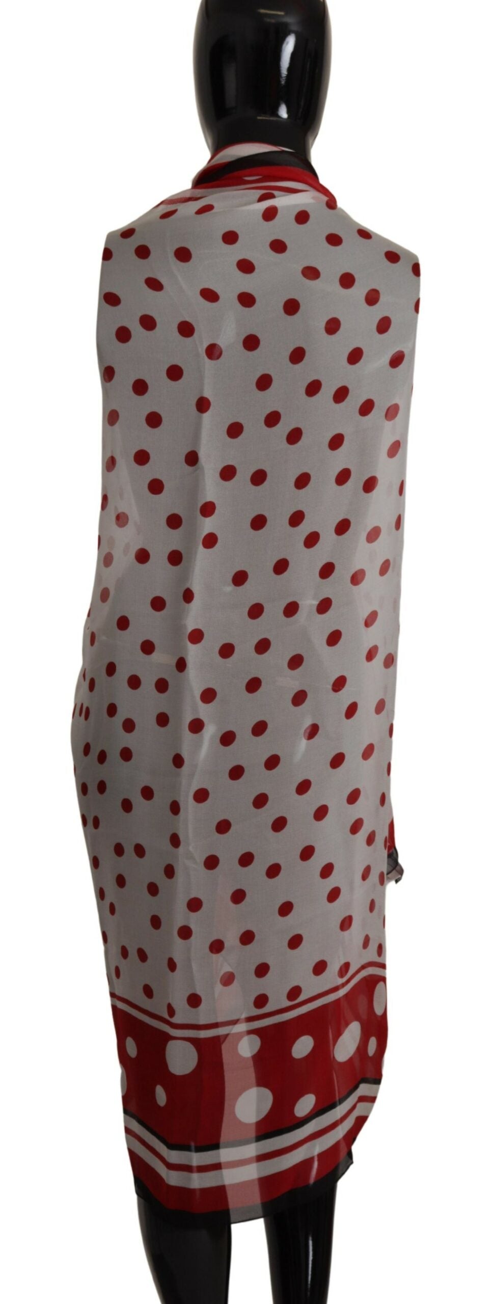 Dolce & Gabbana Elegant Polka Dot Silk Shawl Wrap