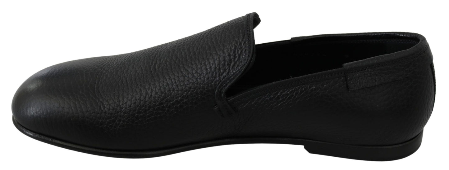 Dolce & Gabbana Elegant Black Leather Classic Loafers