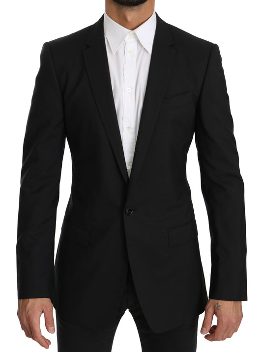 Dolce & Gabbana Elegant Black Silk-Wool Martini Blazer