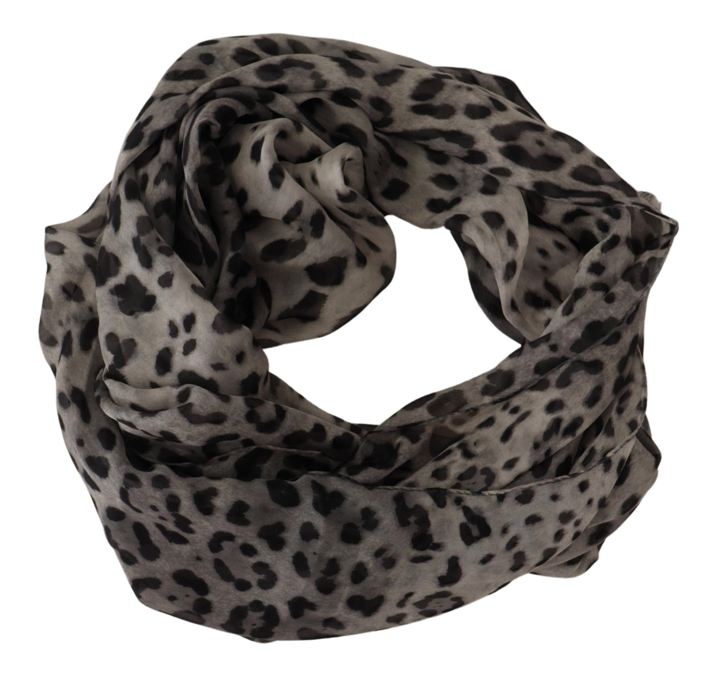 Dolce & Gabbana Elegant Leopard Print Silk Shawl Scarf