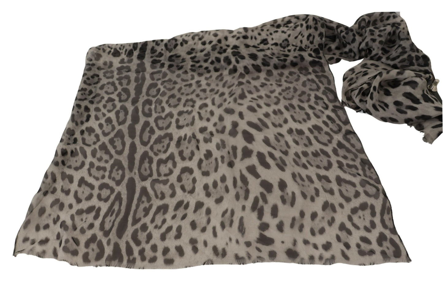 Dolce & Gabbana Elegant Leopard Print Silk Shawl Scarf