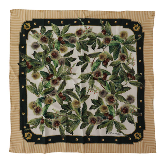 Dolce & Gabbana Elegant Floral Silk Square Scarf