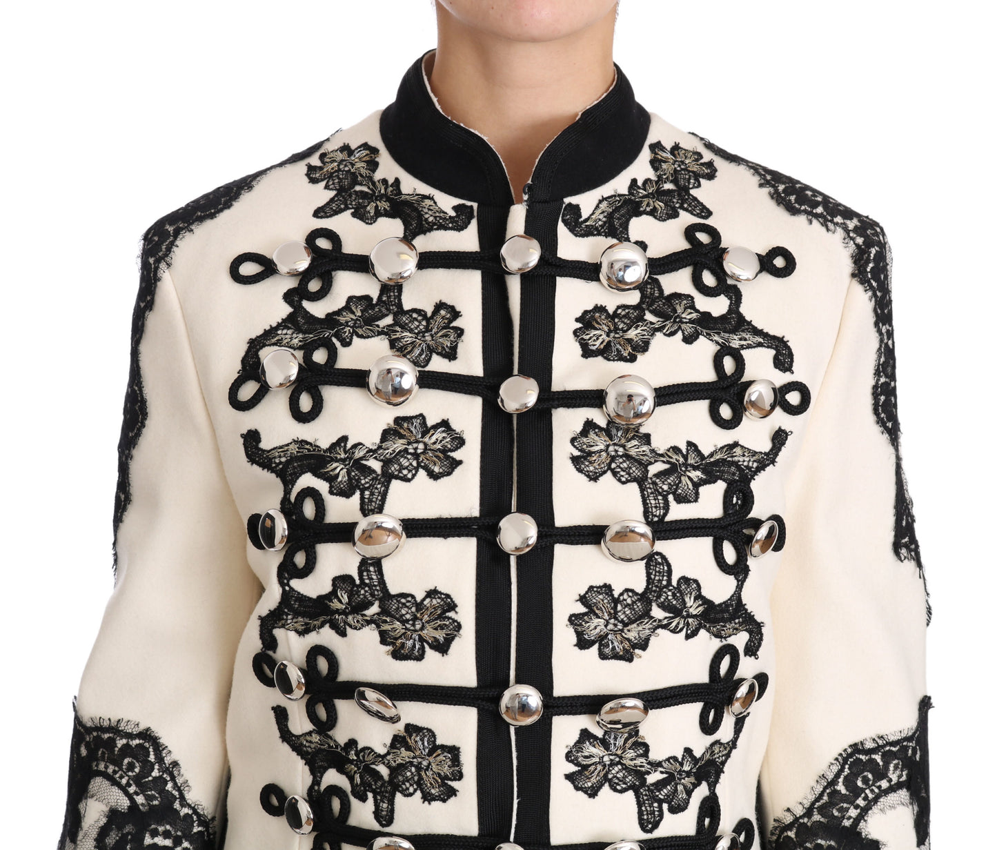 Dolce & Gabbana Elegant Off-White Baroque Jacket