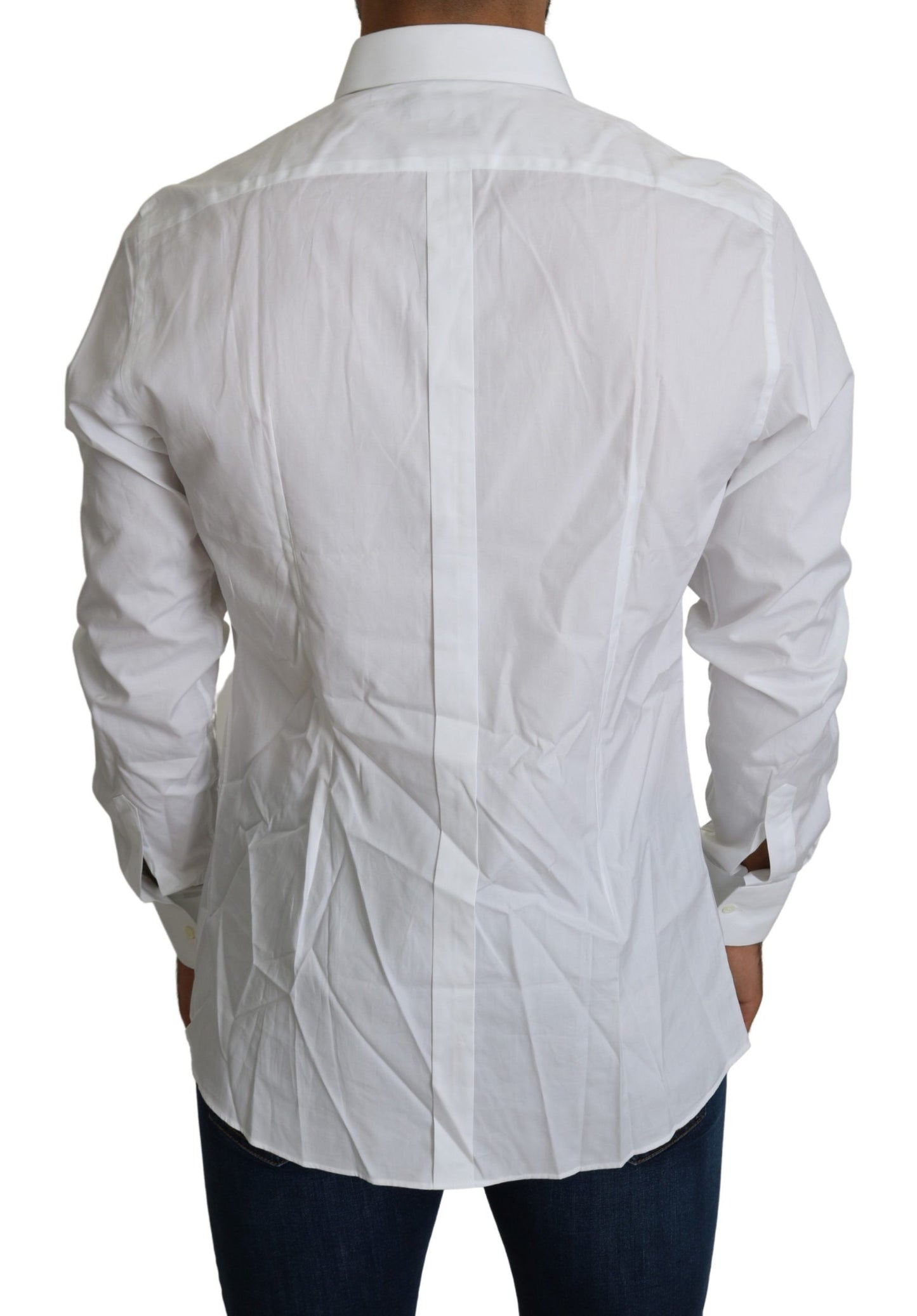 Dolce & Gabbana Elegant Slim Fit White Cotton Shirt