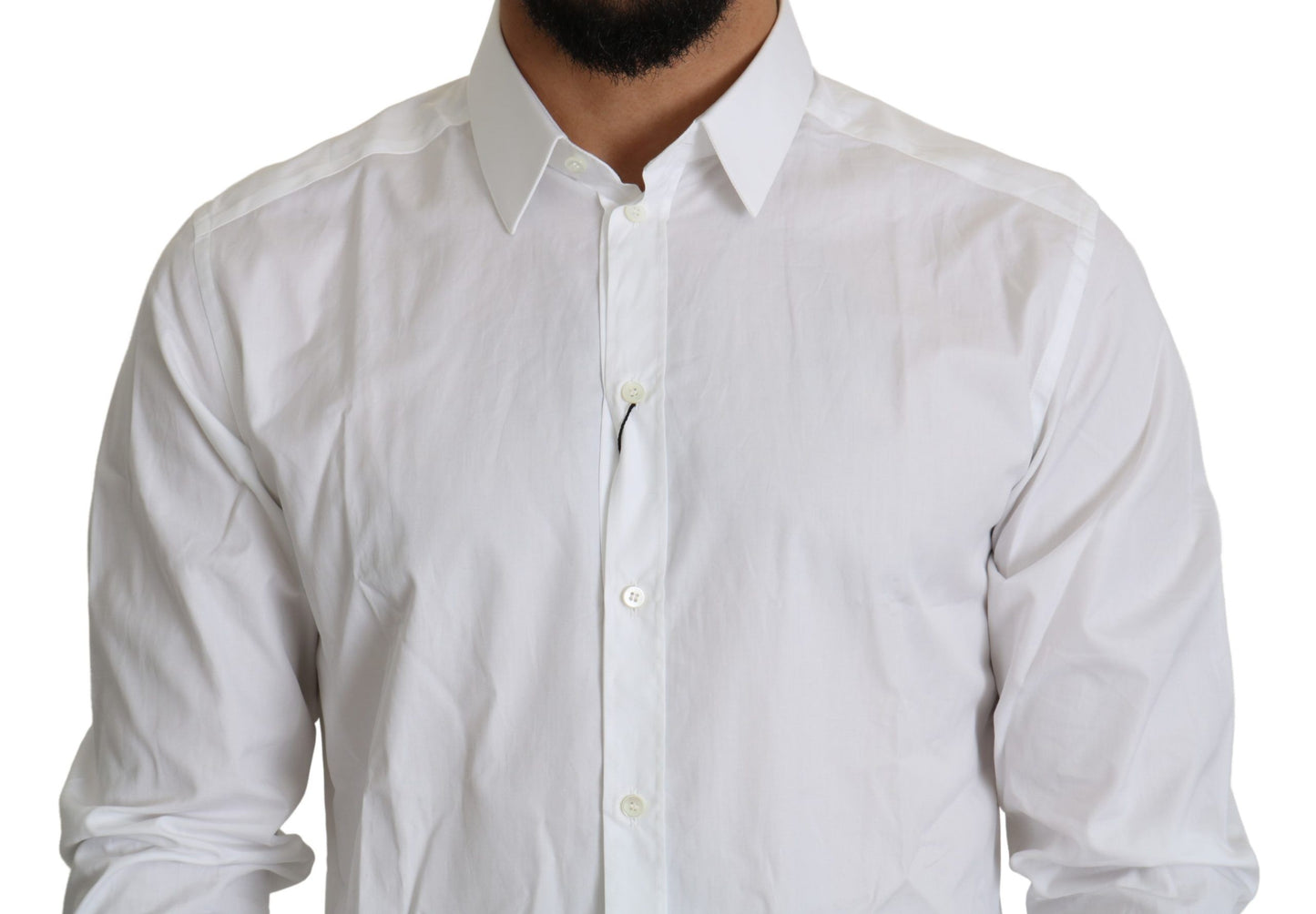 Dolce & Gabbana Elegant Slim Fit White Cotton Shirt