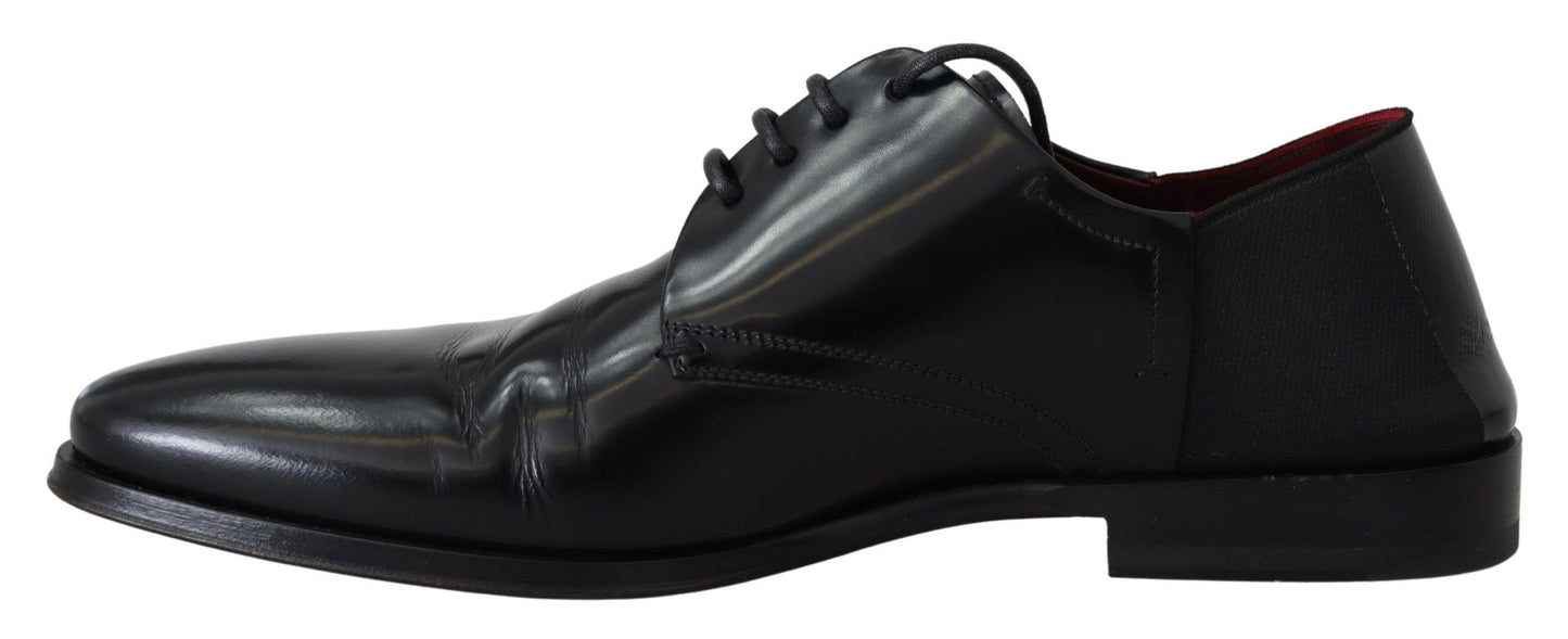 Dolce & Gabbana Elegant Black Leather Derby Formal Shoes