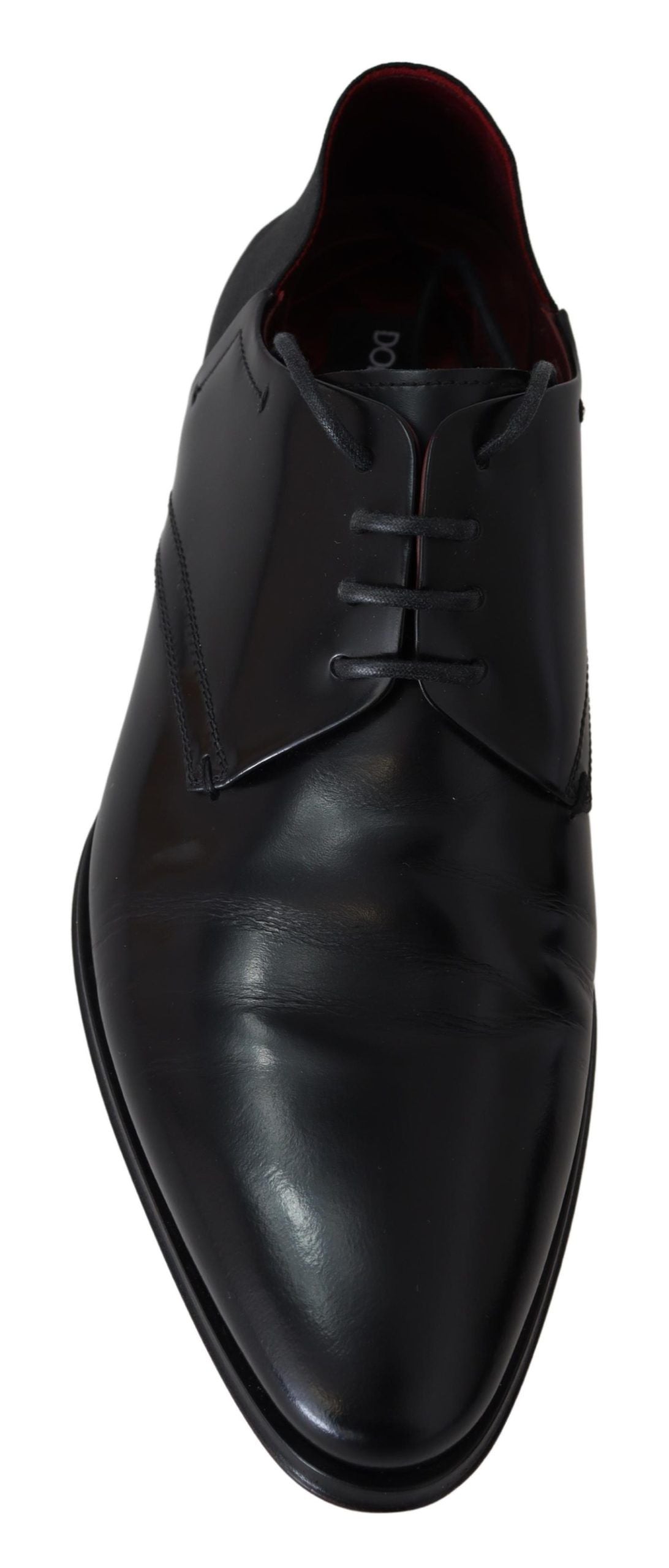 Dolce & Gabbana Black Leather Lace Up Men Dress Derby Shoes