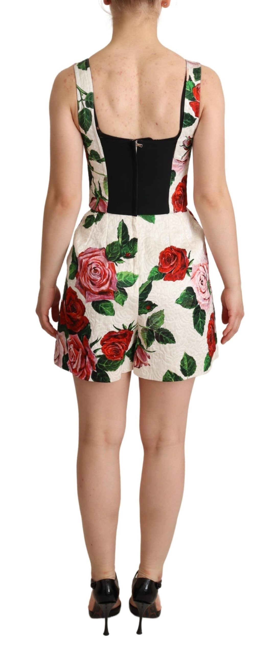 Dolce & Gabbana Elegant Floral Brocade Mini Jumpsuit