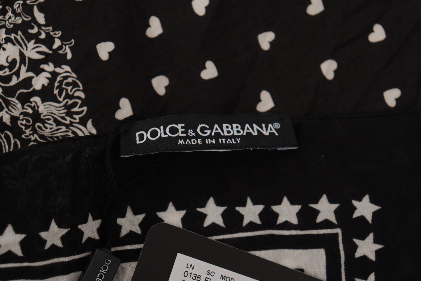 Dolce & Gabbana Elegant Silk Men's Scarf with Heart Crown Print