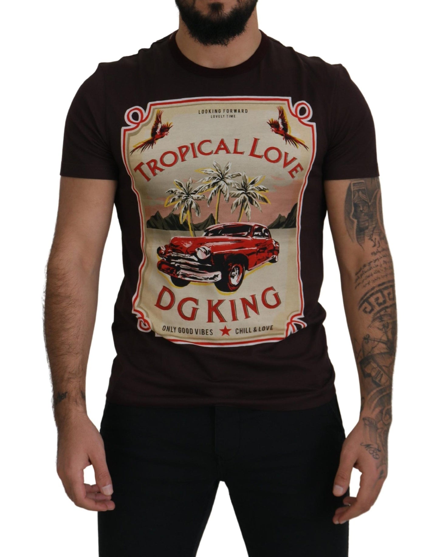 Dolce & Gabbana Tropical Love DG King Cotton Tee - A Royal Touch!