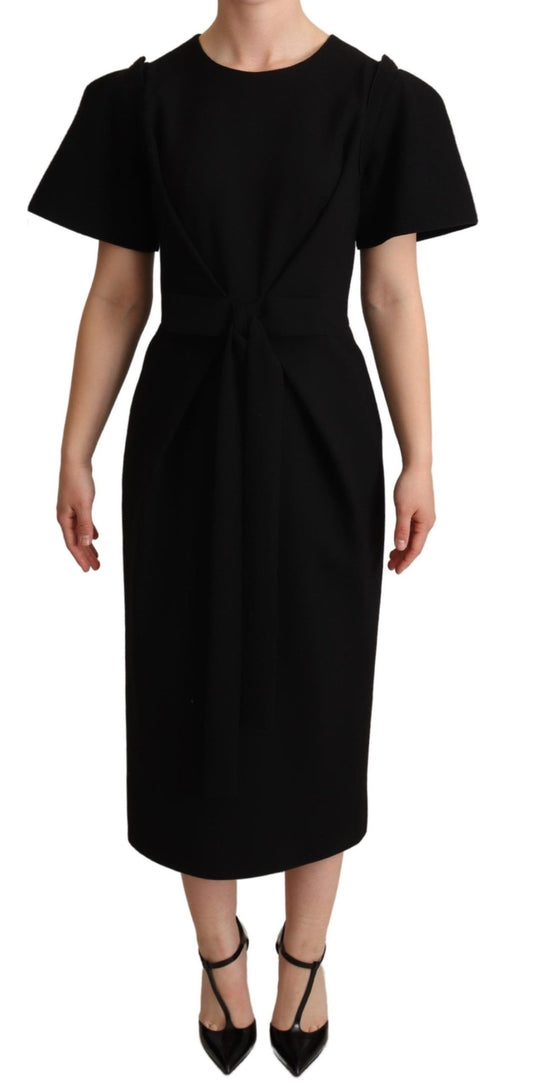 Dolce & Gabbana Elegant Voluminous Bow Midi Dress