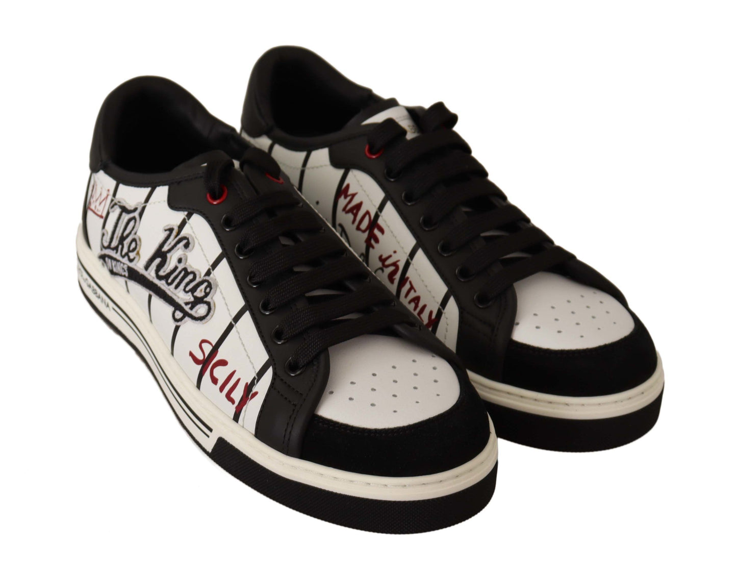 Dolce & Gabbana Elegant Graffiti Embroidered Low Top Sneakers