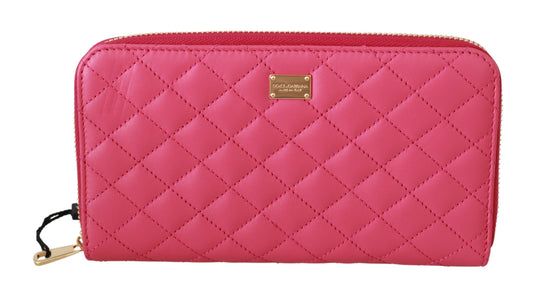 Dolce & Gabbana Elegant Pink Continental Zip Wallet