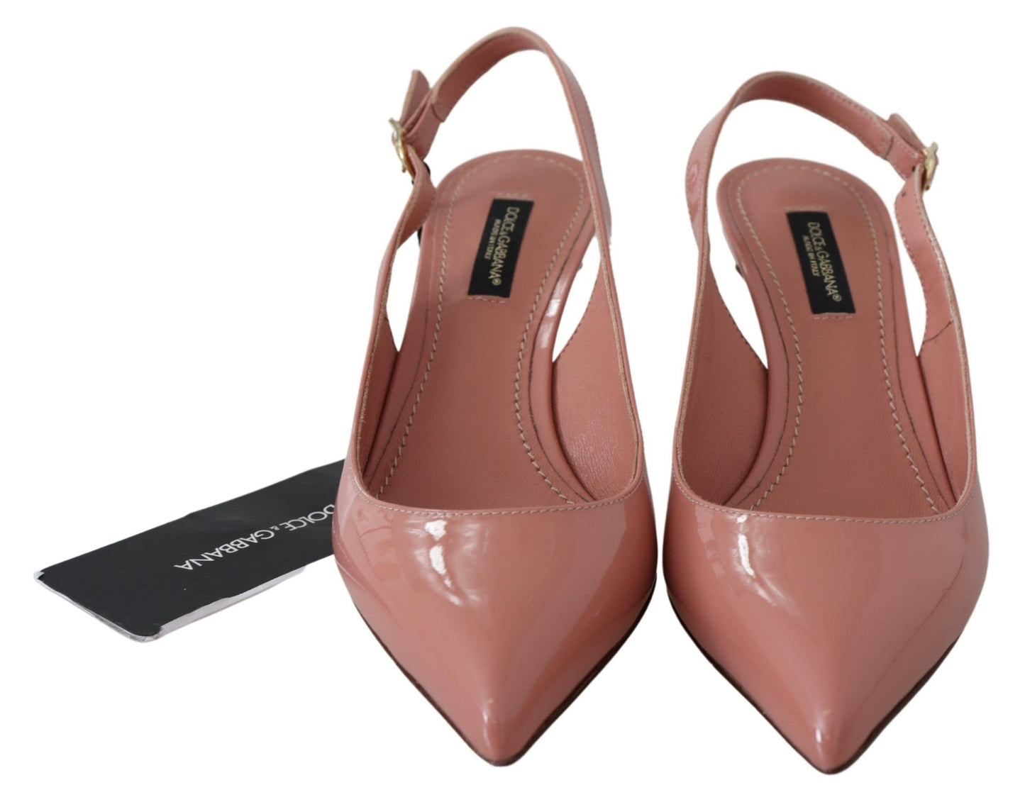 Dolce & Gabbana Pink Patent Leather Slingback Pumps Shoes